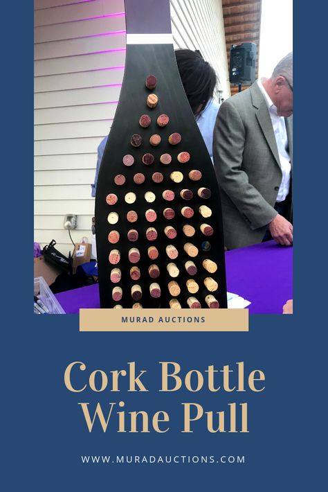 Each cork is numbered and corresponds with a bottle of wine so have guests pick one to win a bottle! #winepull #wine #winebottle #winecork #corkart Cork Pull Fundraiser, Wine Pull Fundraiser Display, Wine Pull Display, Silent Auction Ideas, Wine Gift Box Ideas, Winter Wonderland Ball, Wine Pull, Wine Walk, Fundraising Games