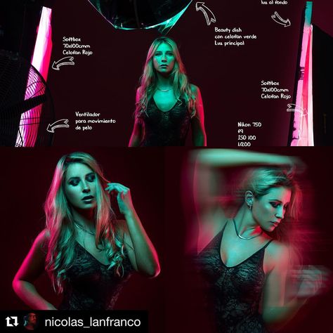 Behind the scenes by @nicolas_lanfranco Colour Gel Photography, Studio Lighting Setups, Photography Studio Setup, Lighting Styles, Photography Lighting Setup, Beauty Dish, Portrait Photography Tips, Lighting Photography, Passion Photography