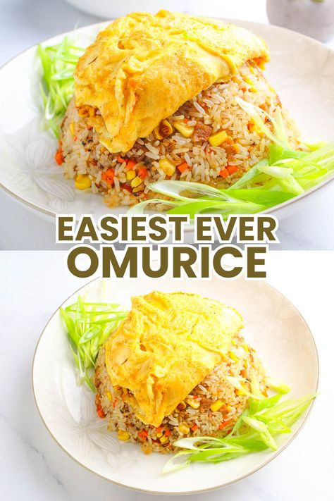 Looking for a tasty variation on traditional omurice? Try this simple and nutritious Filipino Style Omurice recipe! It's a delectable omelet and fried rice combination that will tantalize your taste buds. Thanks to its delicious ingredients and simple preparation, this is a must-try for any foodie. Take a look at this! Easy Omurice Recipe, Omurice Recipe Japanese, Omurice Recipe, Fluffy Omelette, Japanese Omelette, Canning Sweet Corn, Filipino Style, Adobo Chicken, Best Vegetarian Recipes