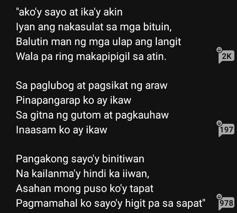 wattpad, juanito, ilys1892 Filipino Poems About Love, Filipino Poems, Do Good Quotes, Long Quotes, Filipino Words, Meaningful Poems, Creative School Project Ideas, Longing Quotes, Tagalog Quotes