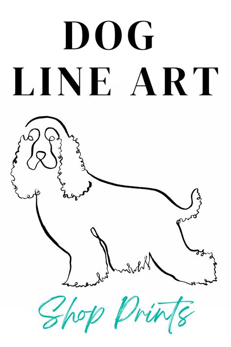 single line drawing of cocker spaniel dog, fine art print, giclee print, artwork, painting, taylor walker artist, tayloredillustration, indiana artisan, pet line art, gift ideas for cocker spaniel lovers, Pet Line Art, Cute Cocker Spaniel, Shop Prints, Single Line Drawing, Cocker Spaniel Dog, Modern Pet, Single Line, Spaniel Dog, Continuous Line