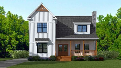 Two Story Farmhouse, Two Story Farmhouse Plans, Two Story Modular Homes, Home Rendering, Homestead Farmhouse, 2 Story Farmhouse, Prefabricated Home, Modular Home Designs, Front Porch Steps