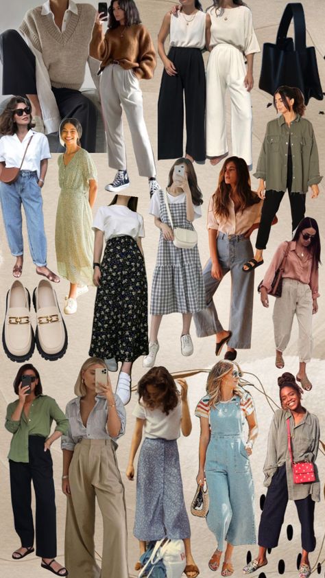 work outfits #workoutfits #officeoutfits #workfashion #officefashion #9to5 #outfits #fashion #moodboard #outfitmoodboard #outfitplanner #outfitplanning #outfitidea #outfitinspo #outfitshuffles #september Bohemian Office Outfit, Flowy Fashion, Clothes Capsule, Bohemian Office, September Outfits, Job Clothes, Outfit Planner, Fashion Moodboard, Italy Trip