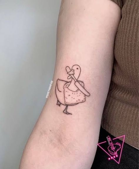 Duck Knife Tattoo, Duck With Knife Tattoo, Duck Hunting Tattoos, Stick And Poke Tattoos, Stick And Poke Tattoo, Duck Tattoos, Hunting Tattoos, Knife Tattoo, Blackwork Tattoos