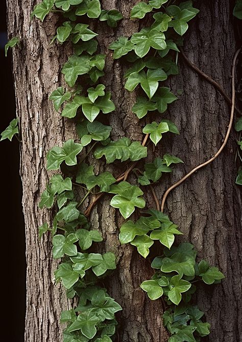 ivy growing on the trunk of a tree Background Ivy Background, Ivy Illustration, Tree Trunk Painting, Ivy Tree, Cabin Photos, Background Tree, Photography Moodboard, Tree Background, Day Wallpaper