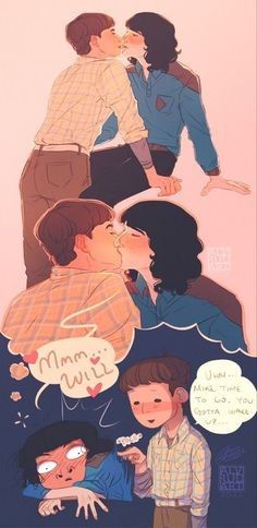 Byler Fanart Top Will, S2 Byler Fanart, Will X Lucas, Byler Fanart Kiss Comic, Will Byers Headcanon, Foah Byler, Will And Mike Fanart, Cute Lgbtq Art, Byler Fan Art