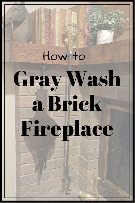 Gray Wash Brick, Gray Wash Brick Fireplace, Wash Brick Fireplace, Wood Burning Stove Ideas, Grey Painted Brick, Stove Surround, Whitewash Brick, Black Hearth, Lime Wash Brick