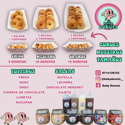 Mini Donuts Menu Ideas, Mini Donuts Business, Mini Donuts Ideas, Donut Decorating Ideas, Donut Store, Chocolate Recipes Homemade, Mini Doughnuts, Donut Bar, Mini Pancakes