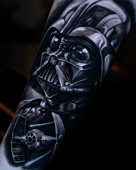 Star Wars black and grey tattoo I did last week. What is your most favourite Star Wars movie? Message me to book it for a cool project like this. #starwars #darthvader #blackandgreytattoo #tattoos Chewbacca Tattoo, Darth Vader Tattoo Design, Vader Tattoo, Darth Vader Tattoo, Cover Up Tattoos For Men, Black And Grey Tattoo, Tattoo Zeichnungen, Star Wars Tattoo, Grey Tattoo