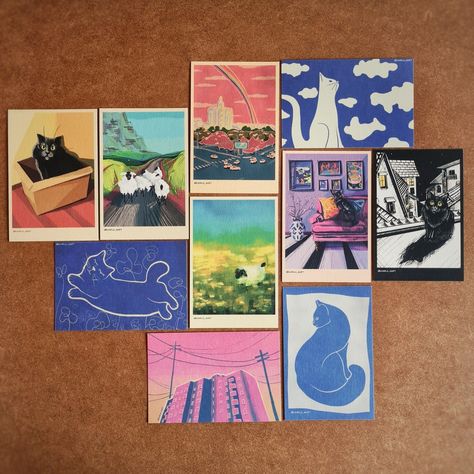 Cute postcards Painting Postcards, Aesthetic Postcards, Postcards Aesthetic, Brand Postcard, Postcard Inspiration, Zine Project, Cute Postcards, Postcard Painting, Postcards Inspiration