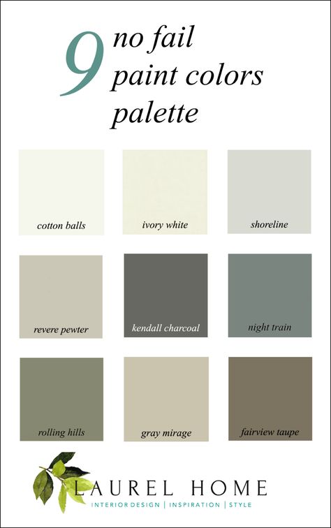 Picking Paint Colors, Kendall Charcoal, Interior Paint Colors Schemes, Best Interior Paint, House Color Palettes, Revere Pewter, Paint Color Schemes, Neutral Paint Colors, Paint Color Palettes