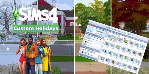 Sims 4 More Holiday Traditions, Sims 4 Holiday Traditions, Sims 4 Holiday Calendar Ideas, Sims 4 Calendar Cc, Sims 4 Calendar Ideas, Sims 4 Holiday Ideas, Sims 4 Calendar, Sims 4 Seasons Cc, Holiday Calender