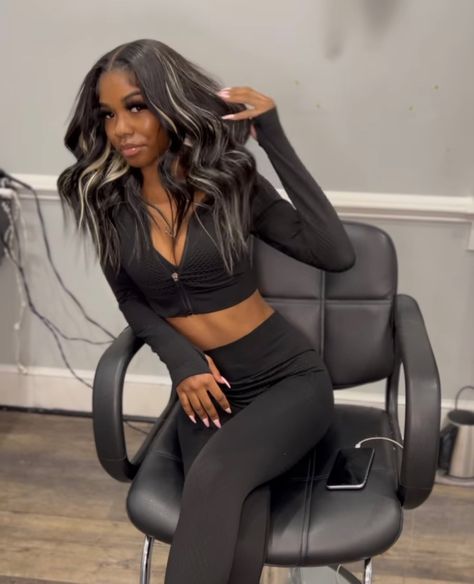 Jet Black With Blonde Highlights, Black With Blonde, Black With Blonde Highlights, Hair Growth Kit, Exotic Hairstyles, Frontal Wig Hairstyles, Straight Weave Hairstyles, Quick Weave Hairstyles, Hair 2024