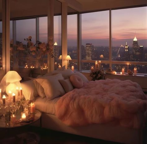 Pink Glam Apartment, Girly Nyc Apartment, Pink Nyc Apartment, Girly Penthouse, Girly Loft Apartment, Girly Apartment Aesthetic, Cozy Glam Bedroom, Feminine Apartment, Fancy Apartment