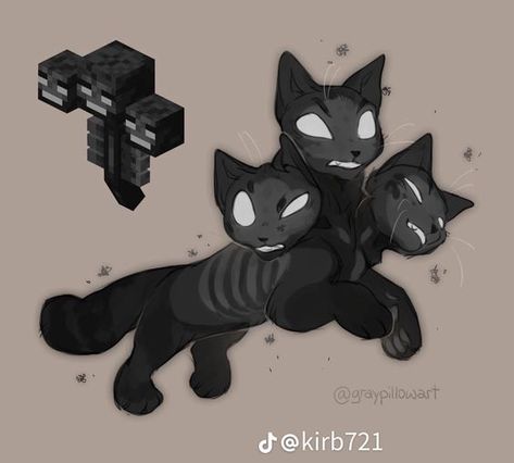 Wither Minecraft, Cat Drawing Tutorial, Minecraft Drawings, Warrior Cat Drawings, Warrior Cats Art, Cute Animal Drawings Kawaii, Minecraft Art, Minecraft Fan Art, Wildlife Photos