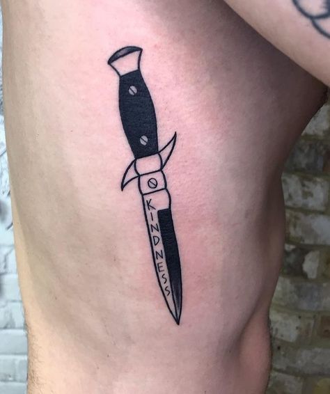 Grace Neutral’s Femme Fatale on Instagram: “Knife by @courtneylloydtattoos - Courtney has availability left this year- Email her directly to book in!” Tattoo On The Side, Grace Neutral, Ancient Tattoo, Knife Tattoo, Wrist Tattoo, Wrist Tattoos, Lower Back Tattoos, Back Tattoo, On The Side