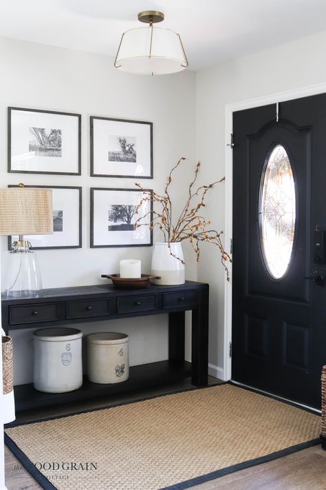 Entryway Without Mirror, Clt House, Halloween Home Decor Ideas, Future Furniture, Entry Table Decor, Entryway Inspiration, Fall Home Tour, Entryway Table Decor, Entry Decor