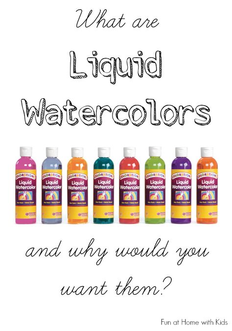 What are Liquid Watercolors and Why Would You Want Them? from Fun at Home with Kids Home With Kids, Liquid Watercolor, Preschool Arts And Crafts, Kindergarten Ideas, Kid Craft, Homeschool Art, 1st Year, Game Ideas, Year 2