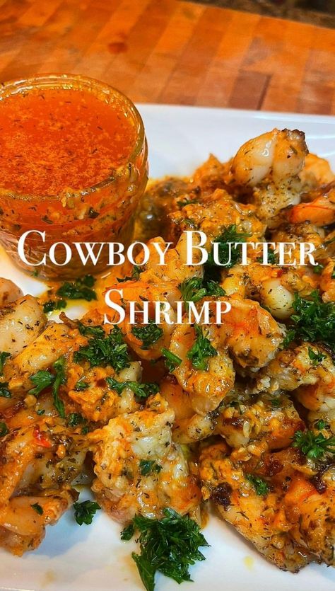 Kenneth Bailey here, sending you loads of blessings for 2024! Ready to dive into some Cowboy Butter Shrimp? Check out the recipe below and let's dig in! Cowboy Butter starts with half a cup of unsalted... Cowboy Butter Shrimp, Shrimp Recipes Easy Dinners, Shrimp Butter, Cowboy Butter, Buttered Shrimp Recipe, Seafood Dish Recipes, Yummy Seafood, Lemon Thyme, Shrimp Recipes For Dinner