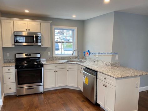 Such a pretty project with Andino White Granite White Granite, Kitchen Island, Kitchen Cabinets, White, Home Decor, Home Décor