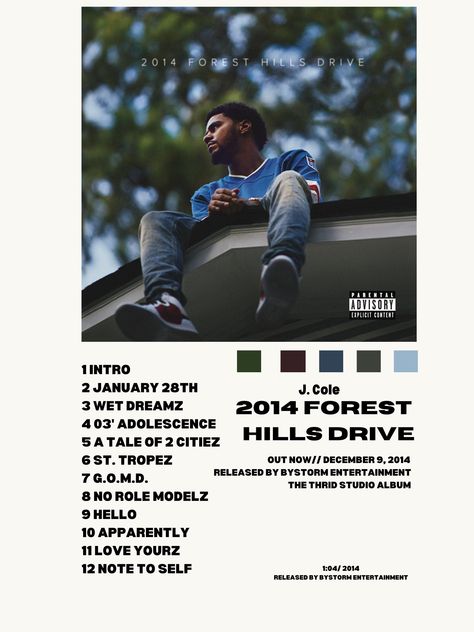 J Cole Albums, 2014 Forest Hills Drive, Drive Poster, Rap Album Covers, Cool Album Covers, Music Poster Design, Album Cover Poster, Pochette Album, Forest Hills