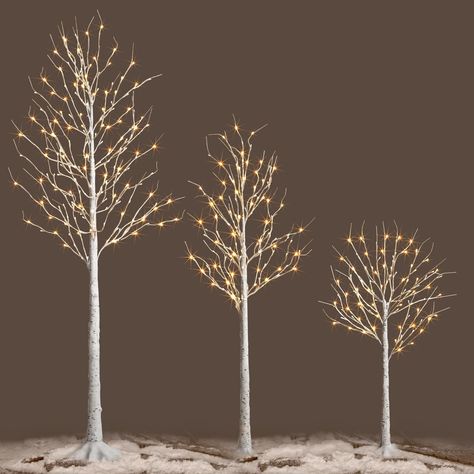 PRICES MAY VARY. Realistic Birch Tree Design: Enhance your outdoor decor with lifelike birch tree lights, perfect for festive seasons and holiday celebrations. 8 Modes and Timer: Press the button on the transformer to adjust the lighting mode. Long press until it turns green to enter timer mode. Versatile Decoration: Ideal for Christmas, festivals, and outdoor gatherings, creating a magical ambiance in your yard or garden. Energy-Efficient LED Lights: Enjoy bright illumination while saving on en Christmas Tree Lighting Ideas, Yard Lights Christmas, Solar Tree Lights, Christmas Outdoor Decor, Birch Tree Decor, Outdoor Tree Lighting, Indoor Christmas Lights, Twig Lights, Light Tree