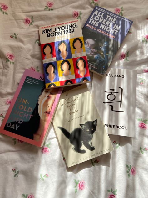 5 books! Japanese Book Recs, Korean Books In English, Books By Japanese Authors, Books By Korean Authors, Books By Asian Authors, Japanese Authors Books, Japanese Fiction Books, Japanese Literature Aesthetic, Days At The Morisaki Bookstore