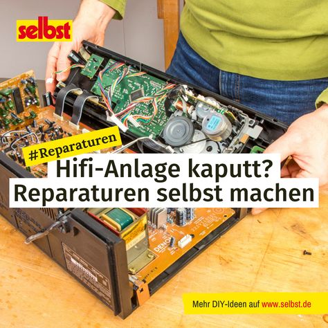 Willst Du mal wieder in alte #Kassetten oder #CDs hineinhören? Dann solltest Du Dein #Audiogerät zuvor unter die Lupe nehmen: Im Inneren können #defekte #Kondensatoren lauern. Hifi Audio, Cd Player, Garage, Electricity, Audio, Pins, Quick Saves