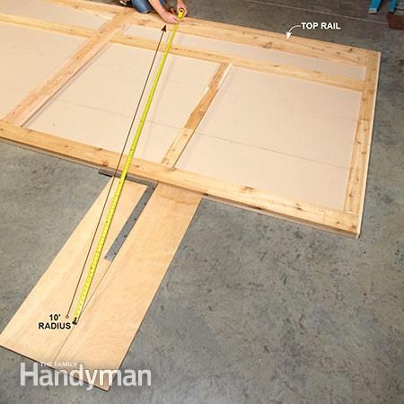 DIY carriage garage door - the tutorial is for a "faux" carriage door that opens upward, but it has good info on how to layout and affix the rails and stiles. Carriage Doors Diy, Wooden Garage Door, Cheap Garage Doors, Unique Garage Doors, Garage Door Ideas, Door Plans, Carriage House Garage Doors, Garage Door House, Carriage Garage Doors