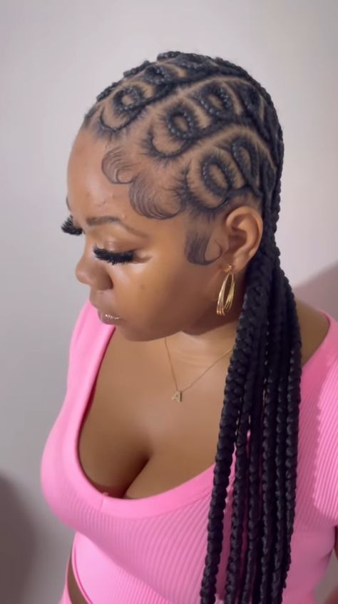 Scalp Braid Ponytail For Black Women, Scalp Braided Ponytail, Braided Scalp Ponytail, Pink And Black Feed In Braids, Valentines Braids Girl Hairstyles Black, Cornrow Hairstyles For School, Scalp Braids, Cute Braided Hairstyles, Braid Designs