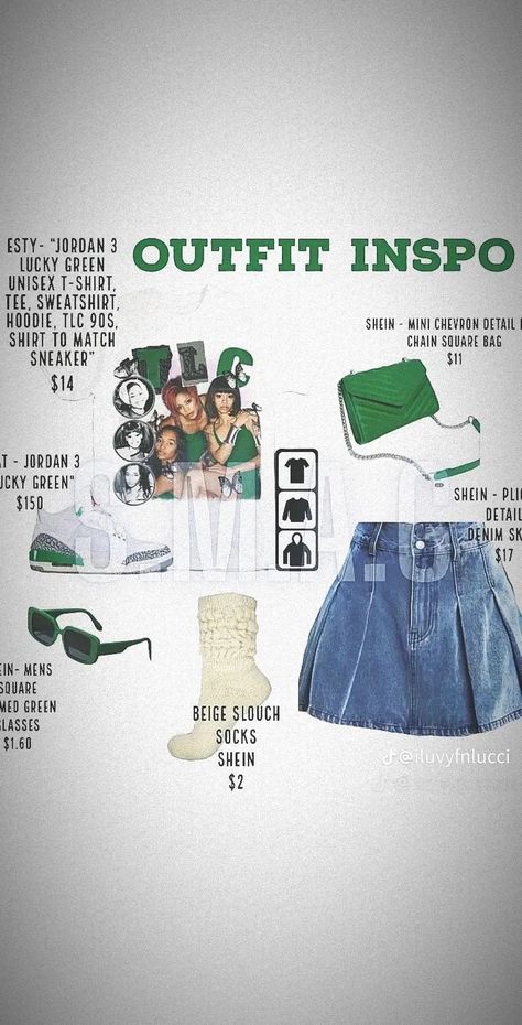 Lucky Green Outfit, Cute Online Clothing Stores, Fly Outfit, Cute Birthday Outfits, College Fits, Shoes Outfit Fashion, Stylish Summer Outfits, Lucky Green, Cute Lazy Day Outfits