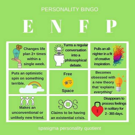 Personality Bingo: ENFP - Imgur Personality Bingo, Enfp Things, Enfp And Infj, Personalidad Enfp, Personality Type Quiz, Myers Briggs Personality Test, Enfp Personality, Enfp T, Myers Briggs Personality Types