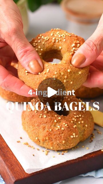 Carine Claudepierre on Instagram: "Quinoa Bagels (gluten-free, vegan) 🌱Comment 'BAGELS' and I'll DM the recipe to your inbox! 🌱Follow @theconsciousplantkitchen for more!
.
I love baking with quinoa. it’s fun and healthy and I had great success making quinoa tortillas or quinoa pancakes. That’s why I got inspiration to create a recipe for quinoa bagels. To make the bagels bouncy, and chewy, I use psyllium hush ingredients I knew would work because I used it in my vegan keto bread. Then, I blended quinoa and water, like in my quinoa tortilla recipe and the result was amazing. Soft, bouncy chewy bagels packed with 4 grams of fiber and 4 grams of proteins.

Or, copy and paste the link below in your browser for the recipe on my website: 
https://www.theconsciousplantkitchen.com/quinoa-bagels/ Blended Quinoa, Quinoa Bread Recipe, Countryside Interior, Quinoa Tortillas, Quinoa Bread, Quinoa Pancakes, Healthy Cafe, Milk Bread Recipe, Psyllium Husk Powder