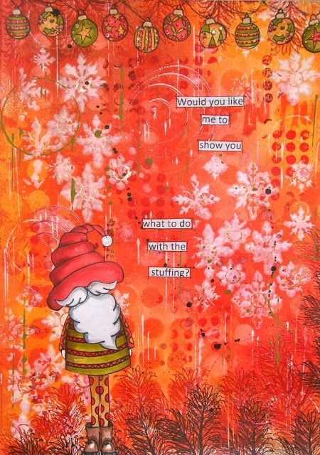 The Kathryn Wheel: Christmas journaling! Christmas Stuffing, Dyan Reaveley, Christmas Journal, Tableau Art, Art Video, Mixed Media Art Journaling, Mix Media, Smash Book, Altered Books