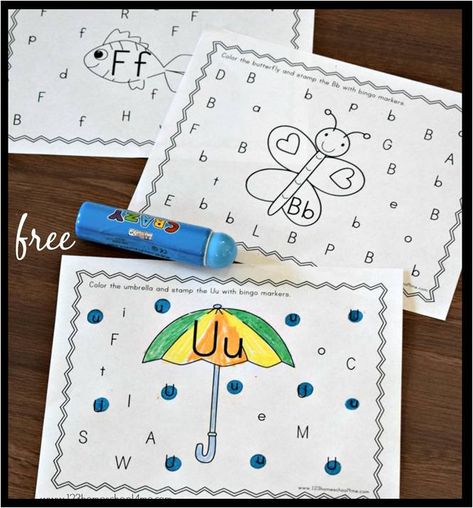 FREE Bingo Marker Alphabet Letter Find | 123 Homeschool 4 Me Alphabet Letter Find, Free Alphabet Printables, Alphabet Bingo, Dot Marker Printables, 123 Homeschool 4 Me, Free Printable Alphabet Worksheets, Identifying Letters, Letter Recognition Worksheets, Free Printable Alphabet