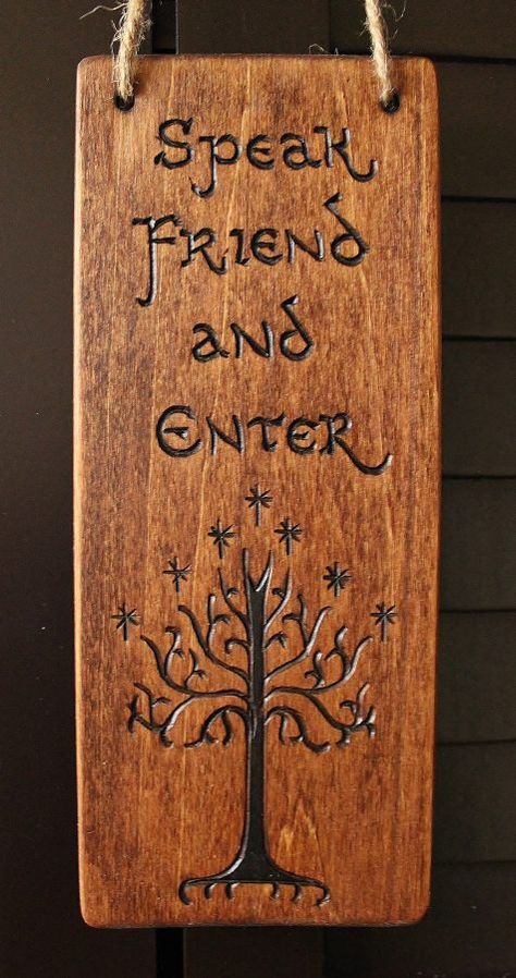 Hobbit Nursery, Speak Friend And Enter, Hobbit Party, Alison Wonderland, Nerd Room, Hobbit Hole, Geek Decor, Wood Burning Crafts, Hobbit House