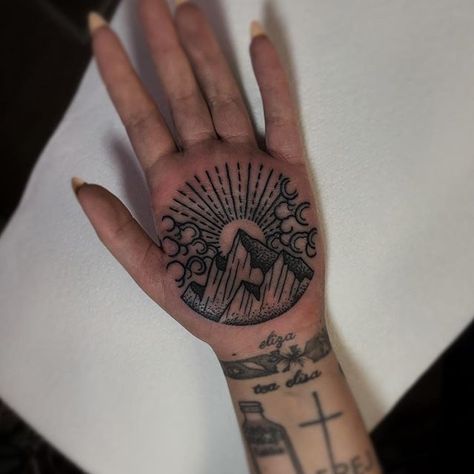 Tattooed this today for a Finnish TV show out in summer forgot what its called  Thanks Sara sorry for making you cry... Palm Tattoos For Women, Hand Tattoo Designs For Women, Hand Palm Tattoos, Palm Tattoo, Hand Tattoo Designs, Couple Matching Tattoo, Rose Tattoos For Men, Palm Tattoos, Hand Palm