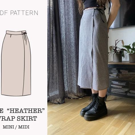 PatternApothecary - Etsy Sewing Darts, Wrap Skirt Pattern, Skirt Straight, Printable Sewing Patterns, Sewing Projects Clothes, Letter Format, Couture Mode, Skirt Patterns Sewing, Sewing Skirts