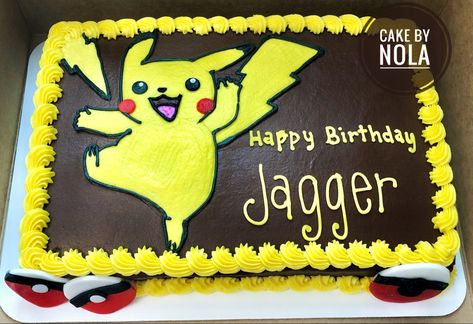 Happiest of birthdays to Jagger! #decoratedcakes #cakedecorating #cakesofinstagram #instacake #cakestagram #decoratedsheetcake #sheetcakesdonthavetobeboring #sheetcake #birthdaycake #pokemoncake #pikachucake #decoratedcakes Pokemon Sheet Cake, Boys 5th Birthday, Pikachu Cake, Happiest Of Birthdays, Pokemon Cake, 6th Birthday Party, 6th Birthday Parties, Winter Party, Sheet Cake