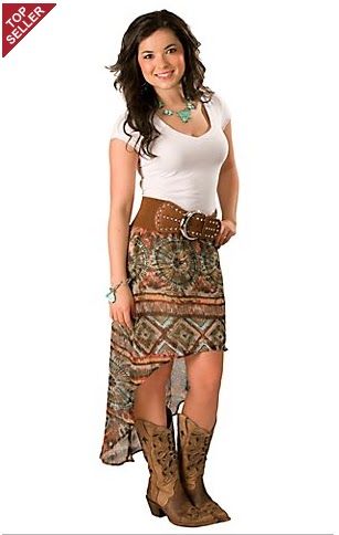 Dresses with Cowgirl Boots | Wrangler® Ladies Turquoise, Brown and Mode Country, Cowgirl Dresses, Wilde Westen, Estilo Country, Country Girls Outfits, Western Outfits Women, Country Fashion, Sheer Skirt, Cutoff Shorts