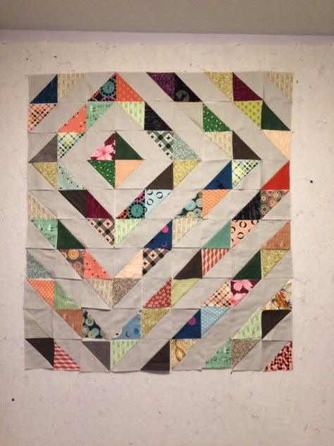 Quilting is more fun than Housework... Scrappy Half Square Triangle Quilts Ideas, 1/2 Square Triangle Quilts, Half Triangle Quilt Patterns, Half Square Triangle Quilts Ideas, Half Square Triangle Blocks, Love Blocks, Bandana Quilt, Celebrities Tattoos, Half Square Triangle Quilts Pattern