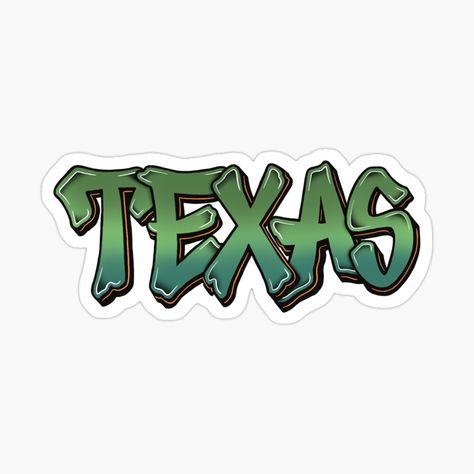 Texas Graffiti, Vintage Logo, Top Artists, Sticker Design, Sell Your Art, Texas, Vinyl Sticker, Graffiti, ? Logo