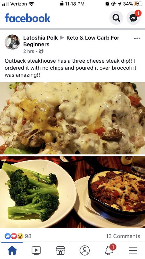 Outback Three Cheese Steak Dip Recipe, Steak Dip, Outback Steakhouse, Cheese Steak, Three Cheese, Low Carb Food, Dip Recipe, Copycat Recipes, Low Carb Recipes