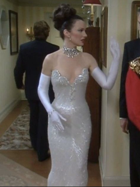 Madonna White Dress, Fran Fine Wedding Dress, Bob Mackie Wedding Dress, Bob Mackie Gown, Vintage Bob Mackie Dress, Fran Fine Dress, Pretty Woman Movie Aesthetic, Bob Mackie Dress, Vintage Hollywood Glamour Dress