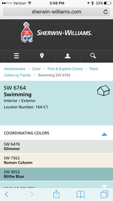 Sherwin Williams Swimming, Coastal Paint Colors, Mindful Gray, Exterior Paint Color, Neutral Paint Colors, Neutral Paint, Room Redo, Gray Interior, Find Color