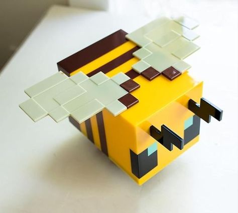 Minecraft Yellow Bee Figural Mood Light | 5 Inches Tall Bee Lamp, Minecraft Bee, Diy Bee, Bee Utiful, Yellow Bee, Gaming Decor, Mood Light, Cute Home Decor, Energy Efficient Lighting