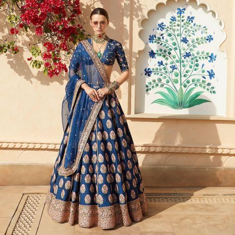 We can’t stop admiring this beautiful blue #sabyasachi #lehenga Sabyasachi Bridal Collection, Sabyasachi Lehenga Bridal, भारतीय दुल्हन संबंधी, डिजाइनर कपड़े, Sabyasachi Bridal, Lehenga Design, Sabyasachi Lehenga, Indian Outfits Lehenga, Indian Bride Outfits