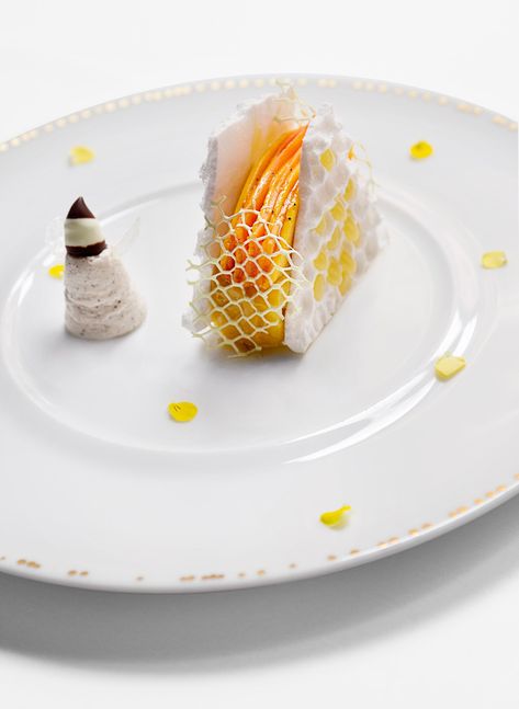 Fine Dining Desserts, Dessert Simple, Creative Desserts, Pastry Art, James Beard, Molecular Gastronomy, Bee Pollen, Fancy Desserts, Thanksgiving Desserts