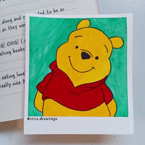 Disney Canvas Art Ideas Easy, Pooh Painting Easy, Winnie The Pooh Art Paint, Cute Mandala Art Cartoon, Mini Cartoon Drawings, Cute Cartoon Paintings Easy, Disney Canvas Art Easy, Pooh Bear Painting, Winnie The Pooh Canvas Painting