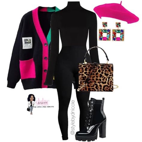 The Style by D. Ni'Cole™ Way's Amazon Page Pink In Fall Outfit, All Pink Winter Outfit, Plus Size Heels Outfit, Style By D. Ni’cole, Winter Outfits 2024 Women Trends, Pink Church Outfits, All Black New Years Outfit, Amazon Thanksgiving Outfit, Monochromatic Outfit Black Women